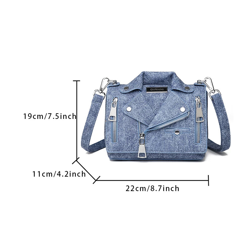 Bolso de mano de algodón vaquero de lujo, monederos de di...