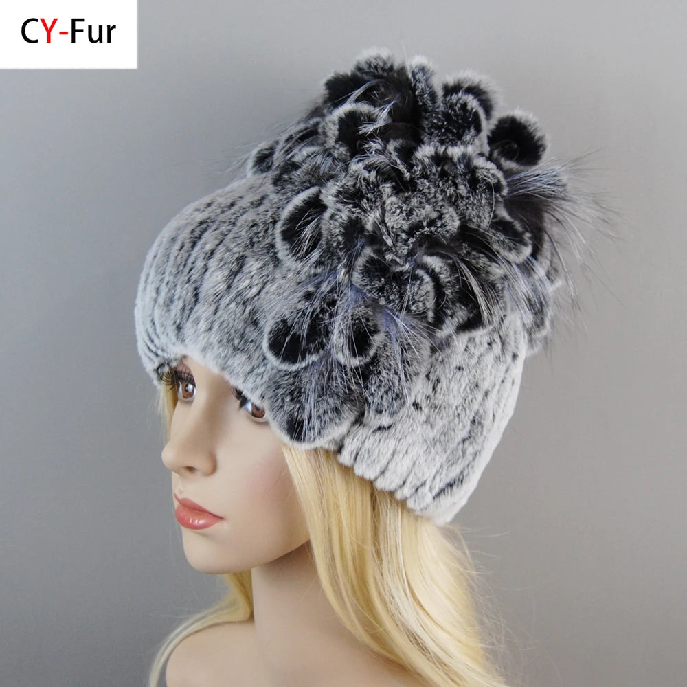 Nuevo gorro de piel de lujo para mujer para invierno, gor...