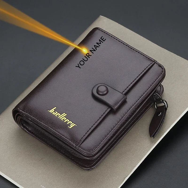 Carteras cortas personalizadas con nombre grabado de alta...