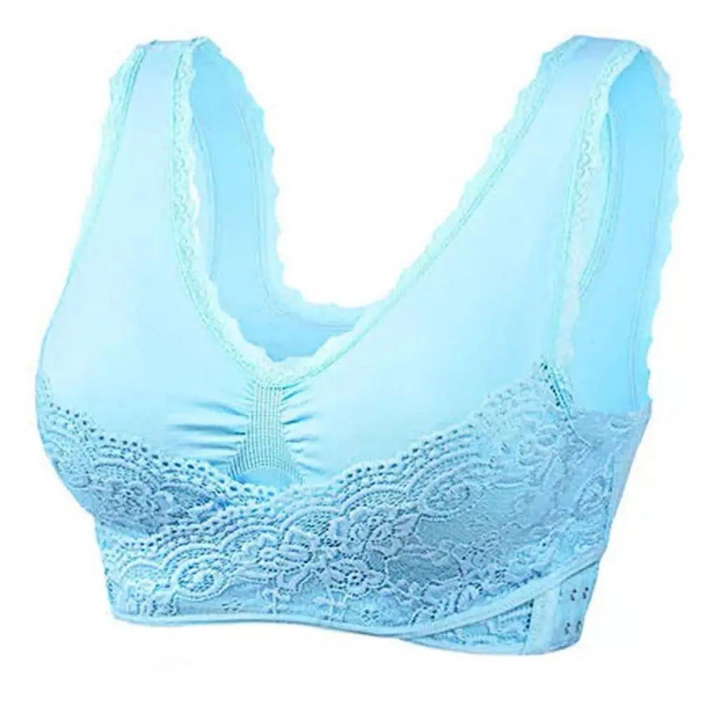 Sports bra without underwire from Corporación Turística featuring lift, support, and a side buckle in black fabric.