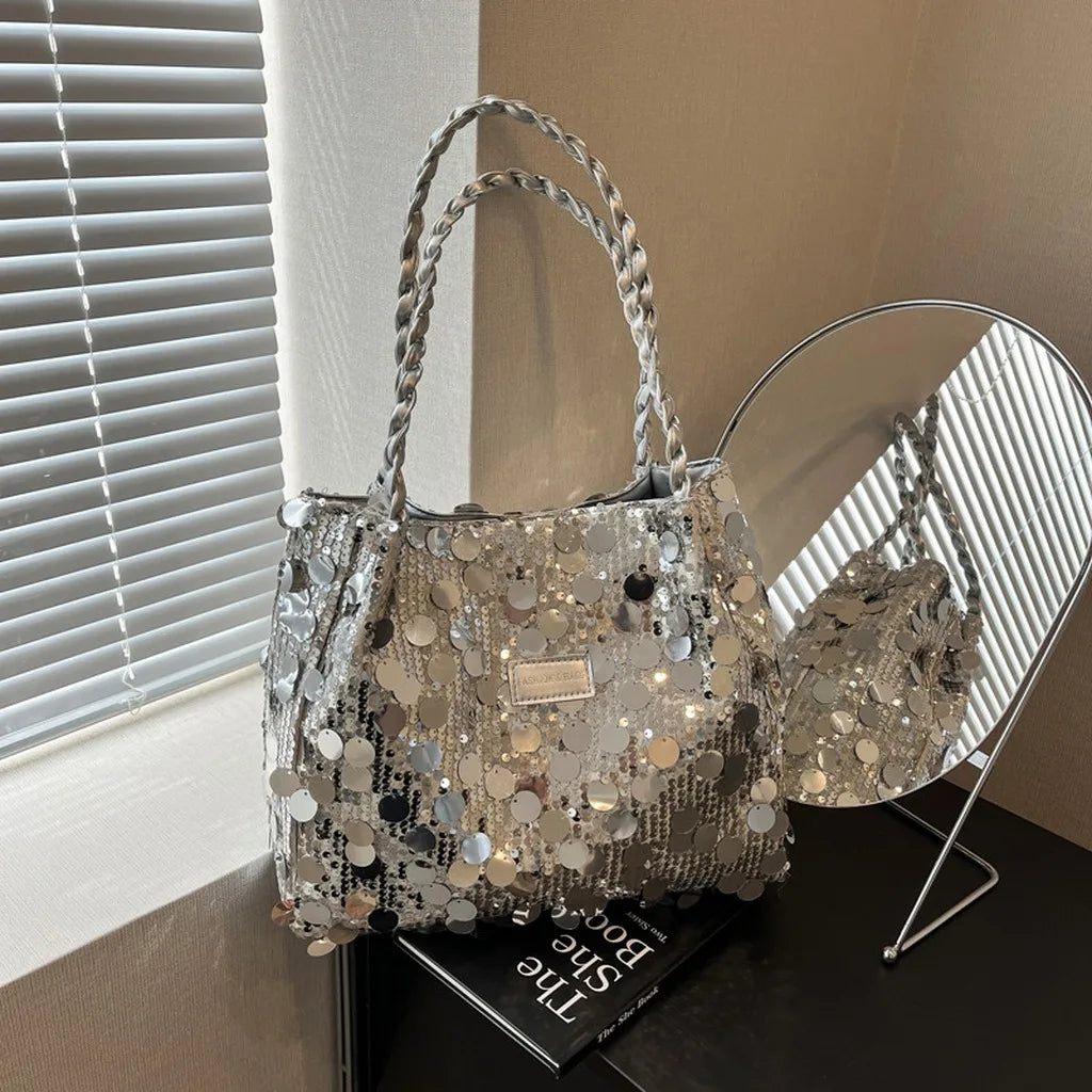 Nuevo Bolso Tote Brillante con Lentejuelas para Mujer, Bo...