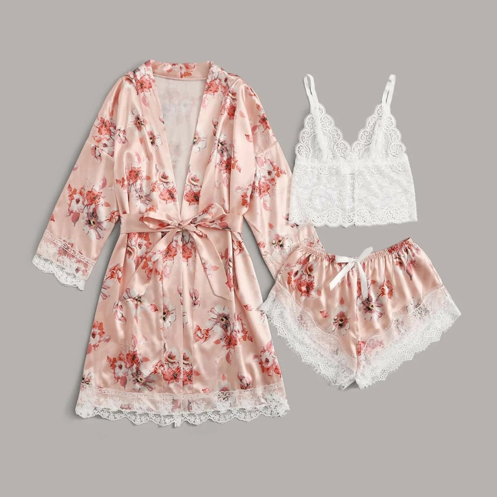 Pijamas de 3 uds para mujer, ropa de descanso, trajes de ...
