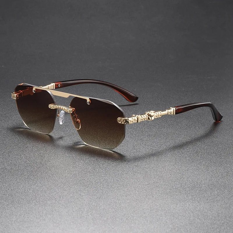 2025New hombre mujer gafas de sol sin montura Unisex UV40...