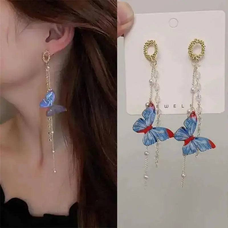 Pendientes de borla de perlas de moda coreana con aguja d...