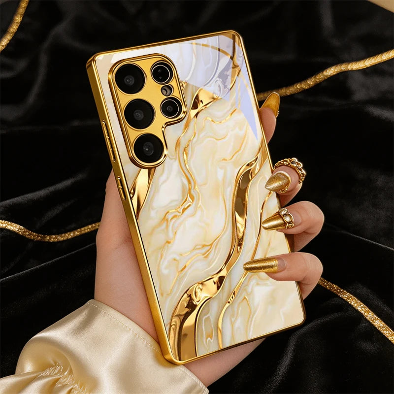 Gold phone case for Samsung Galaxy A23, A33, A53, A73, and A14 by Corporación Turística, featuring a sleek and stylish design.