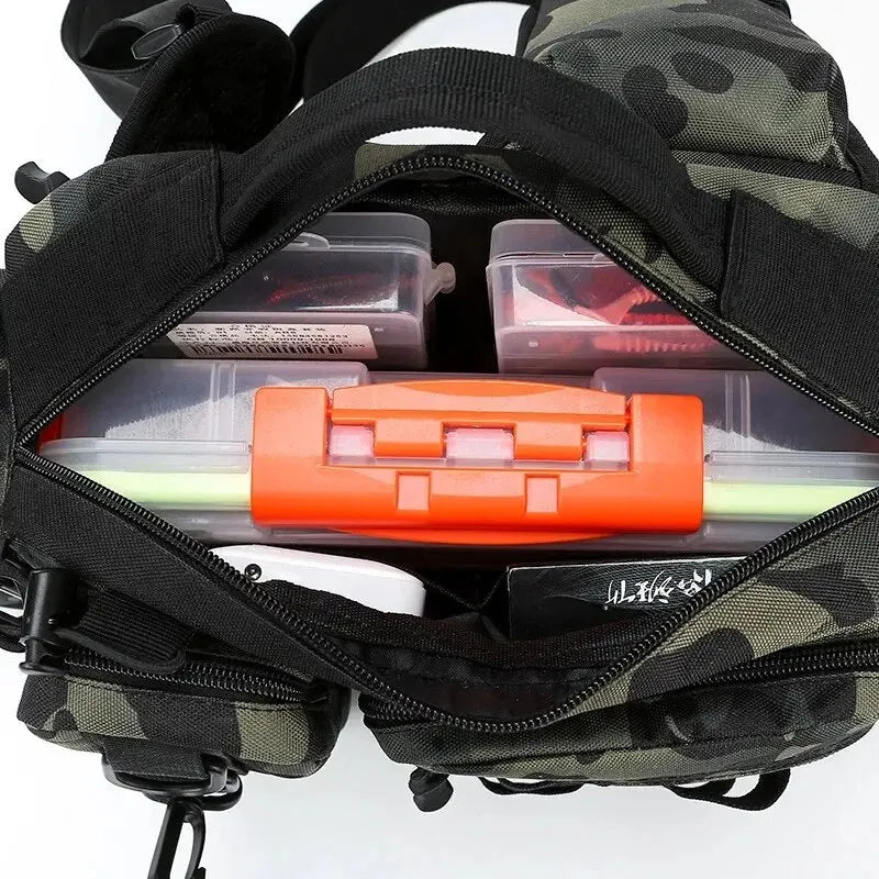 Mochila de aparejos de pesca para hombre, bolsa de almace...