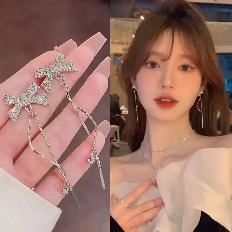 Pendientes de borla de perlas de moda coreana con aguja d...