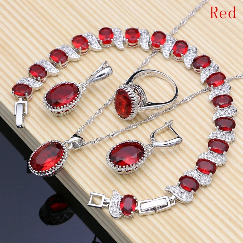 Conjunto de joyas de plata 925 Natural para mujer, pendie...