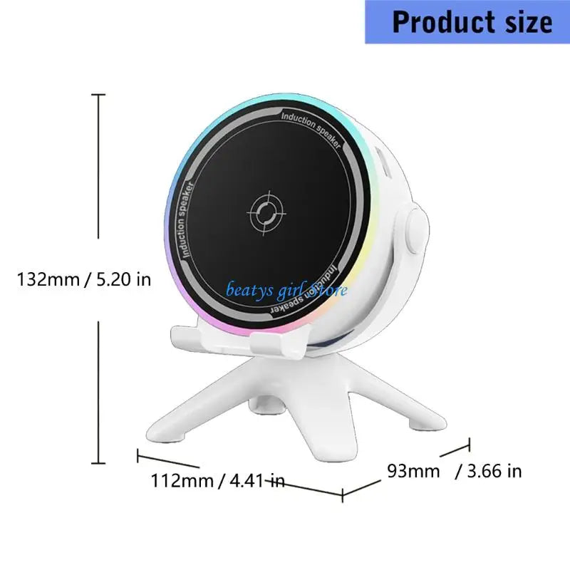 Altavoz C7AB Bluetooth 5.3 con Luces RGB y Soporte Móvil
