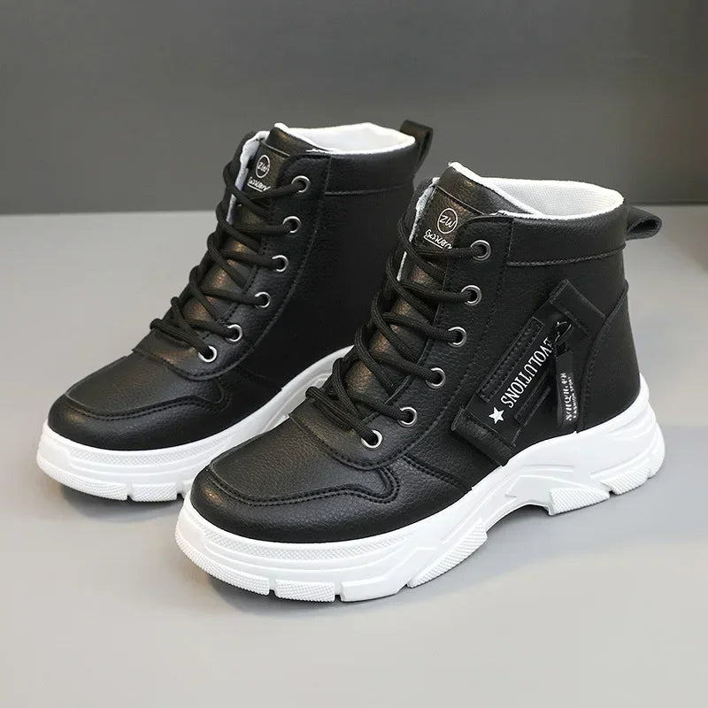 Botas de aumento de altura para mujer, Zapatos con cordon...