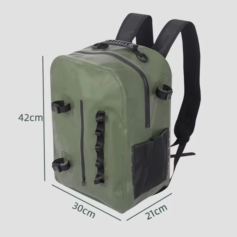 Mochila de pesca impermeable con soporte para caña, bolsa...