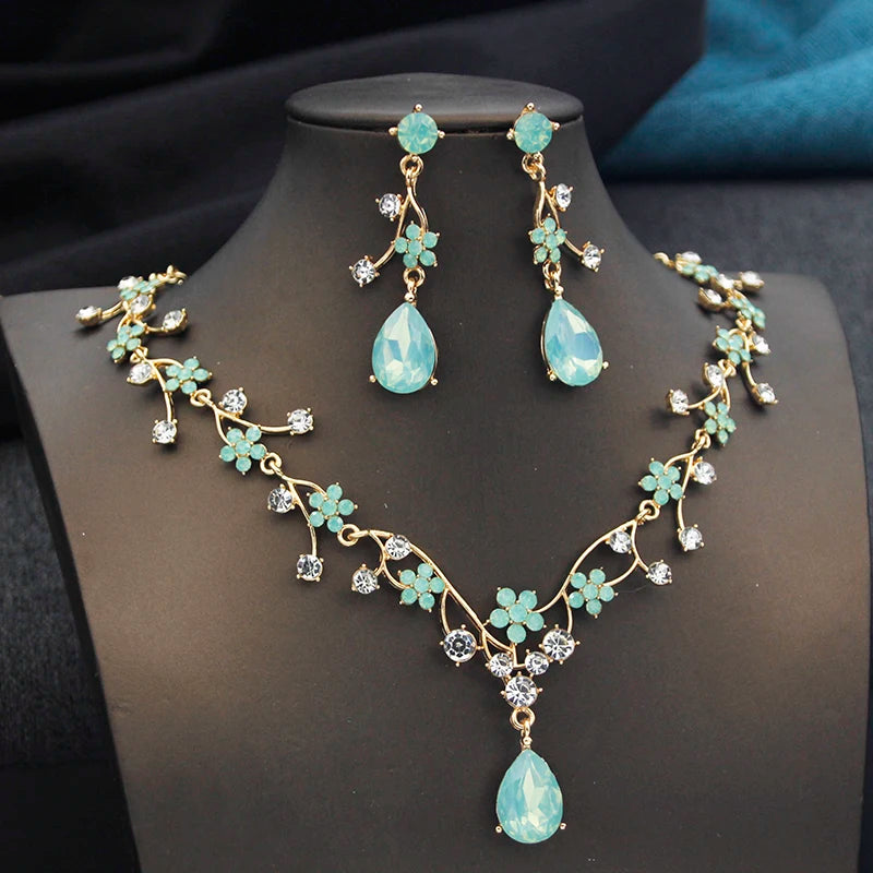 Juegos de joyas para mujer con forma de gota de agua y di...