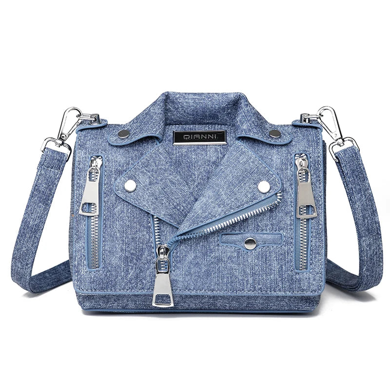 Bolso de mano de algodón vaquero de lujo, monederos de di...