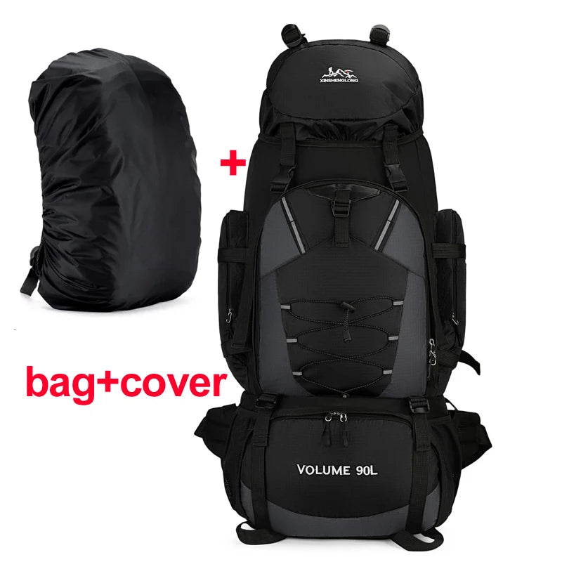 Mochila de senderismo y acampada de 90L, mochila de viaje...