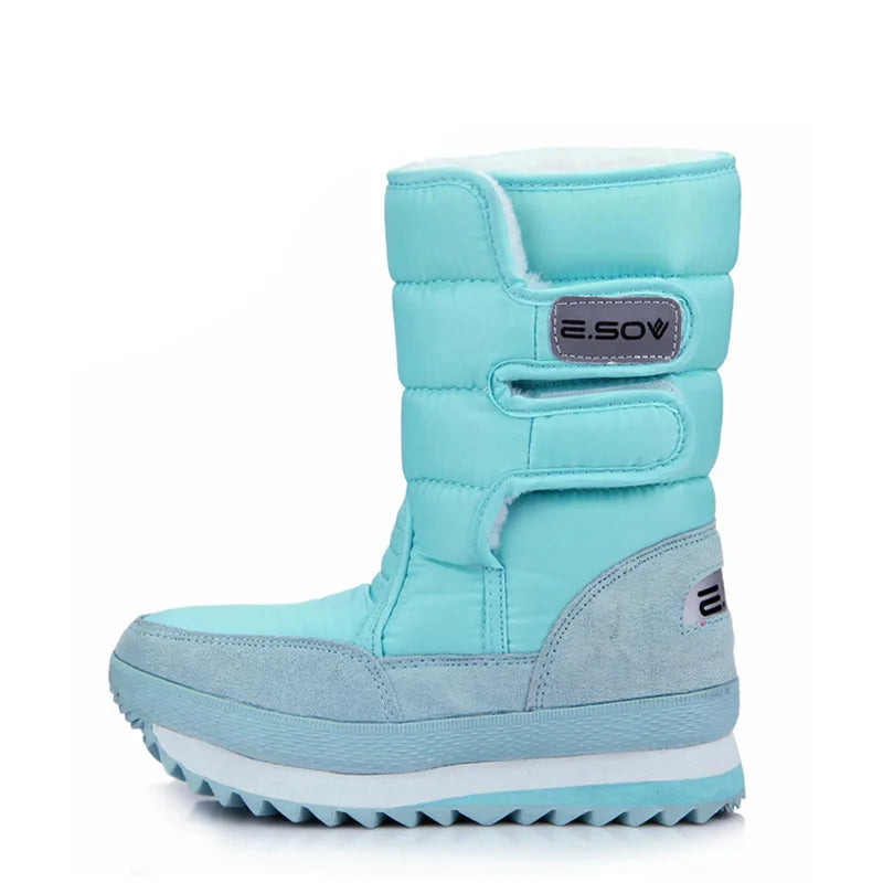 Botas de nieve gruesas de invierno para mujer, botas cáli...