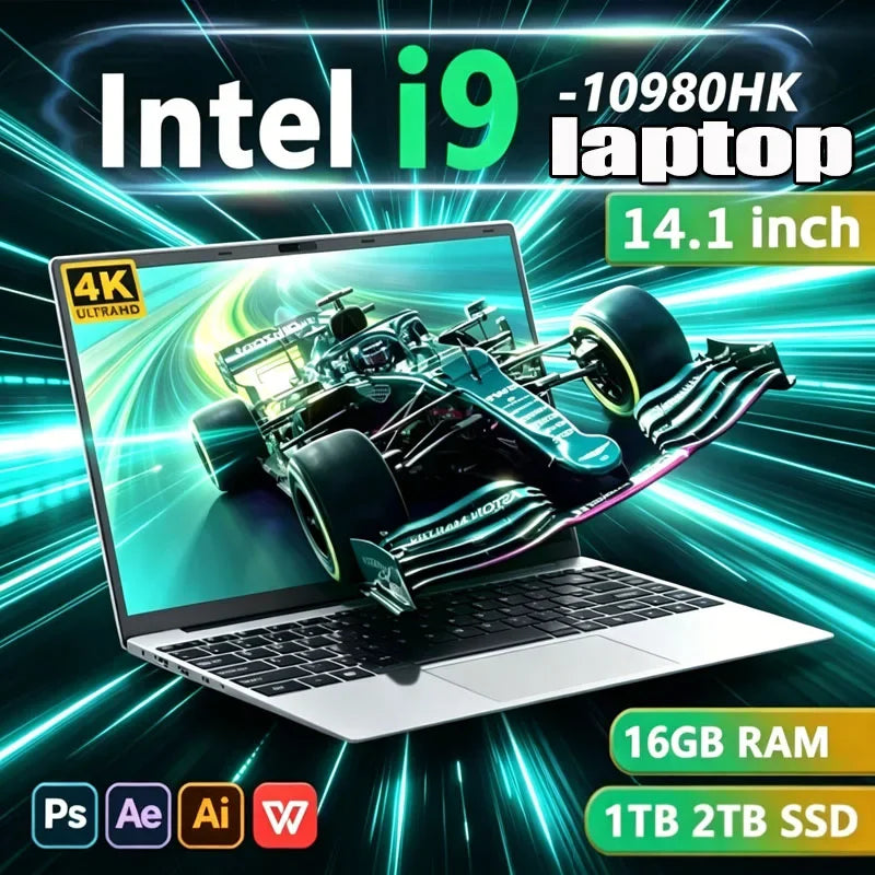 Portátil 2026 I9 Windows 11: 14.1" FHD, 16GB RAM, 1TB SSD Gamer