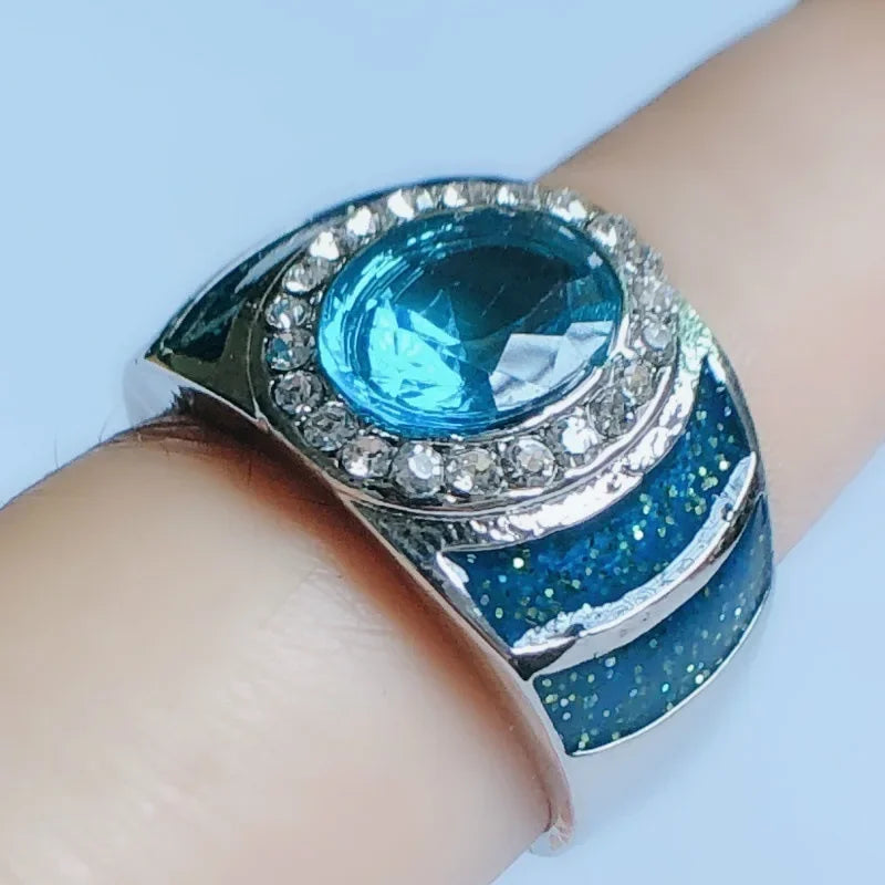 Anillo ovalado de Plata de Ley 925 de lujo 1ct 5A circón ...