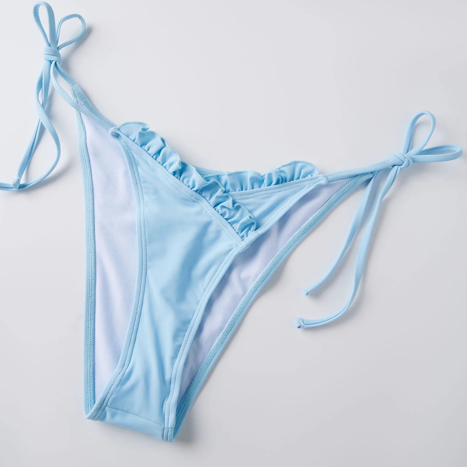 Trajes de baño para mujer, bikini con volantes y lazo fro...