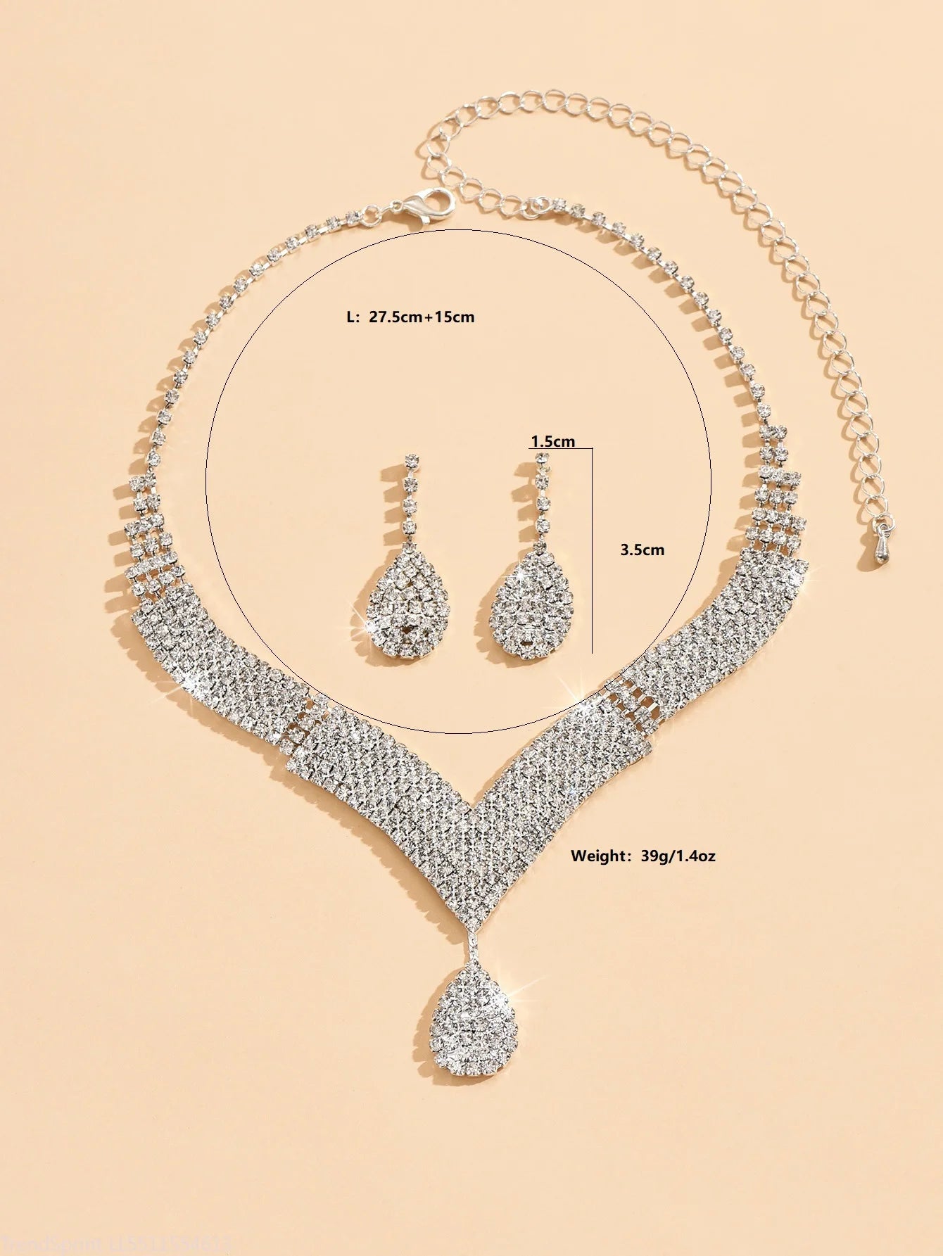 Juego de Joyería de Moda con Pedrería en Forma de Gota de...