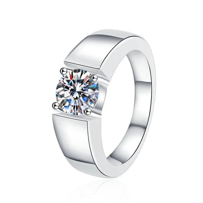 BJXMOSO-Anillo de pareja de moissanita de Plata de Ley 92...