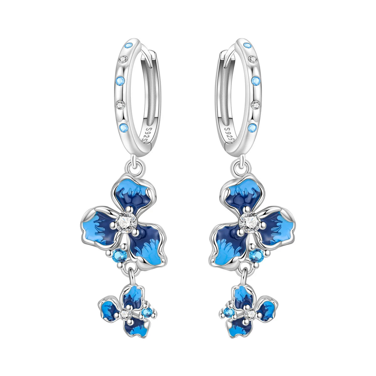 Orstarry Original Plata de Ley 925 pendientes de flor de ...
