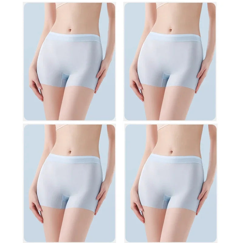 Set of four ultrafine cold silk panties for women, soft and comfortable, in a sleek design by Corporación Turística.