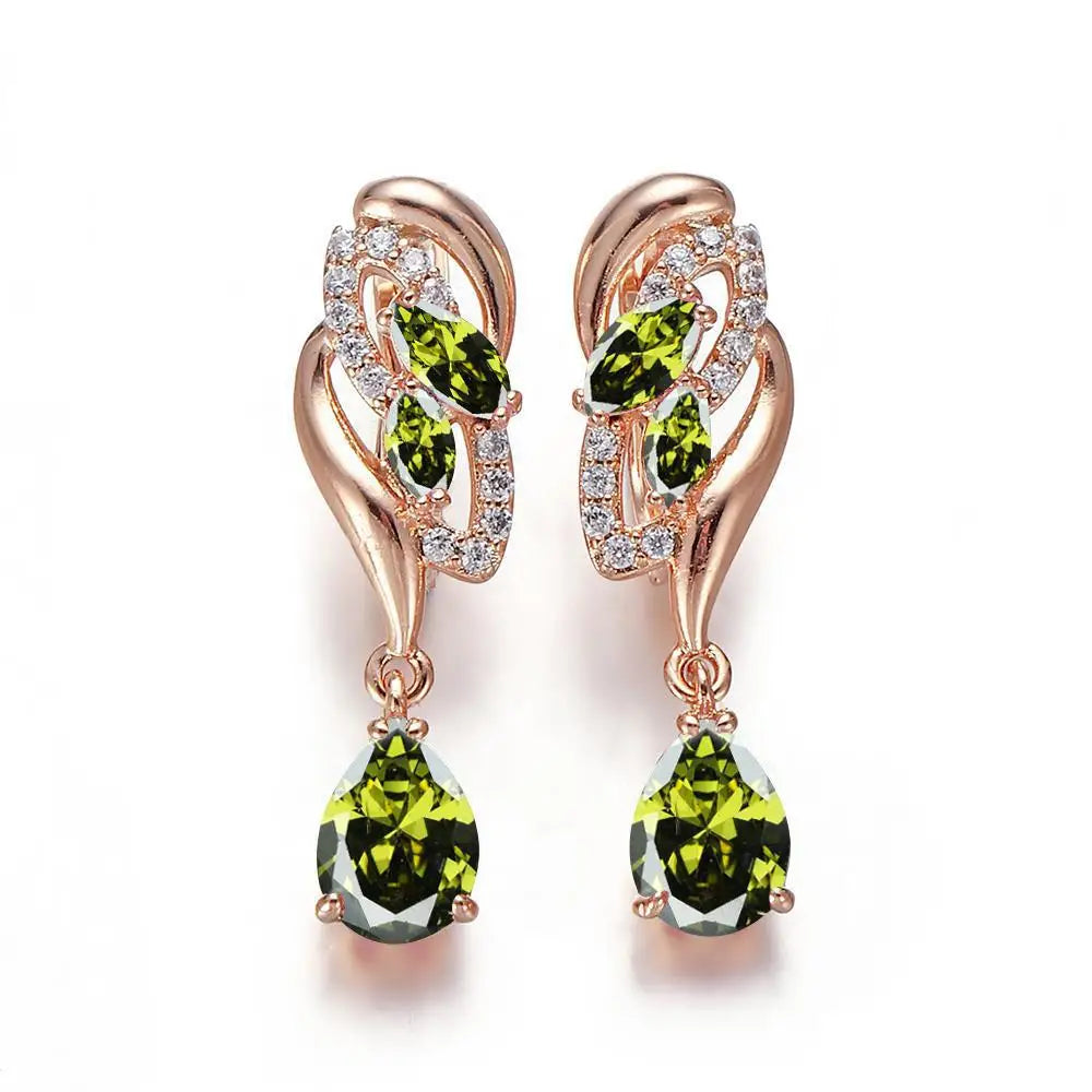 Hanreshe-pendientes de gota de circonita cúbica para muje...