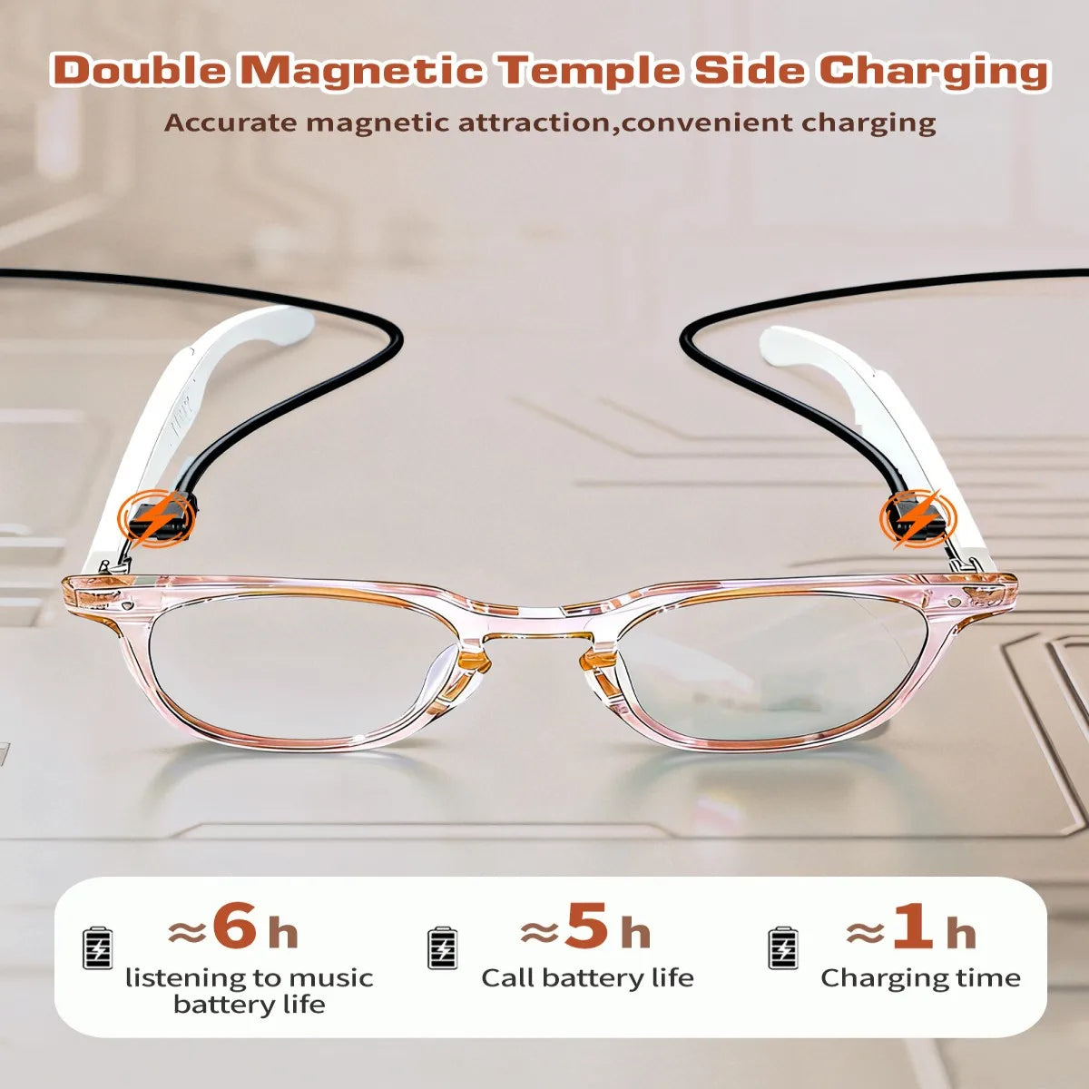 Gafas Inteligentes de Traducción Bluetooth GT52, Lentes c...