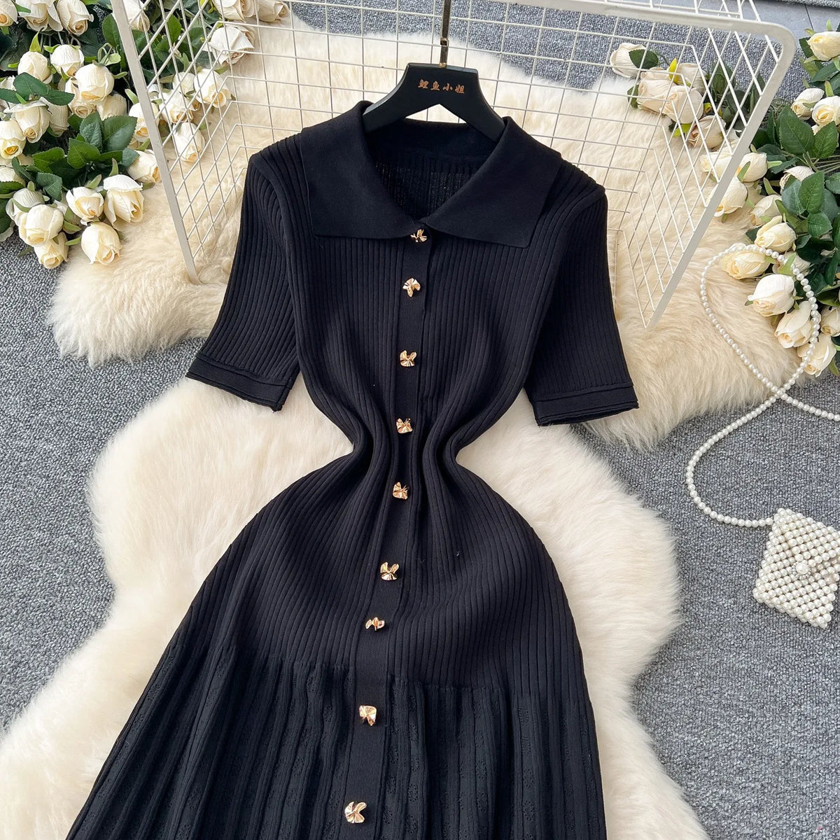 YuooMuoo elegante moda elegante Patchwork tejido Maxi ves...