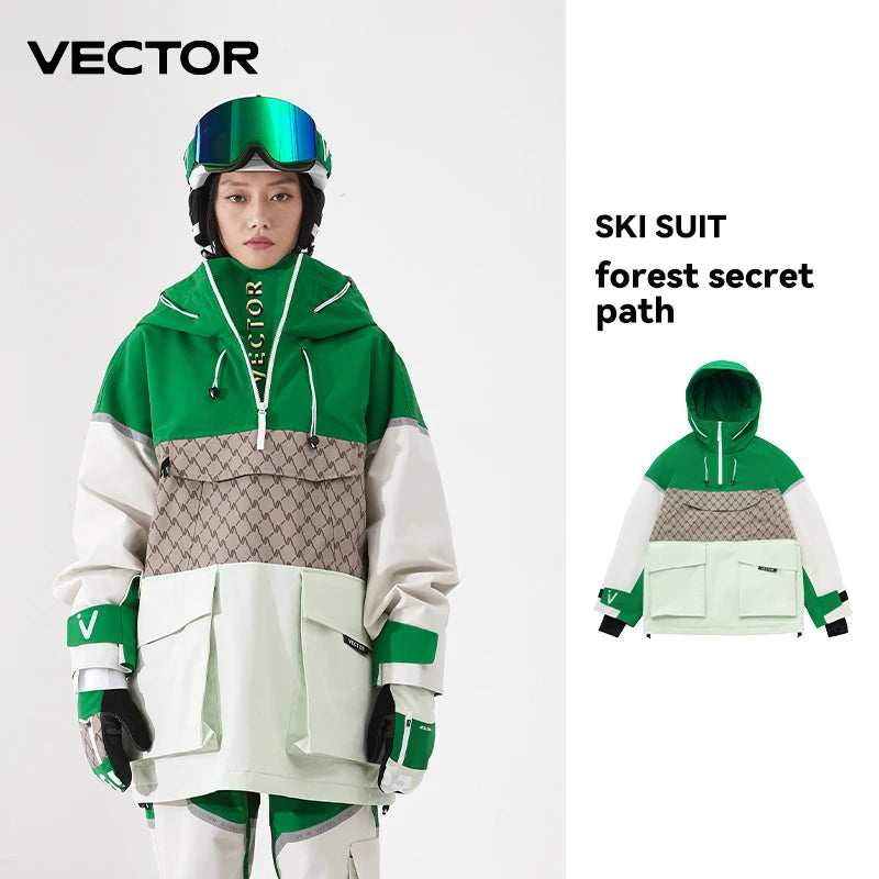 VECTOR-ropa de esquí para mujer y hombre, suéter con capu...