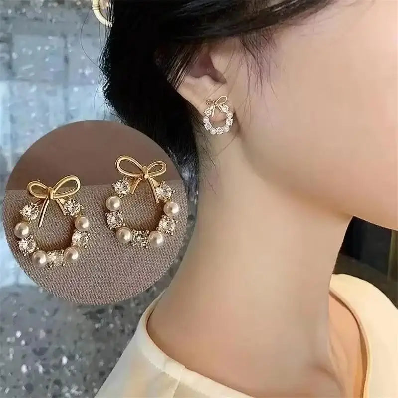 Pendientes colgantes de circonio de moda coreana para muj...