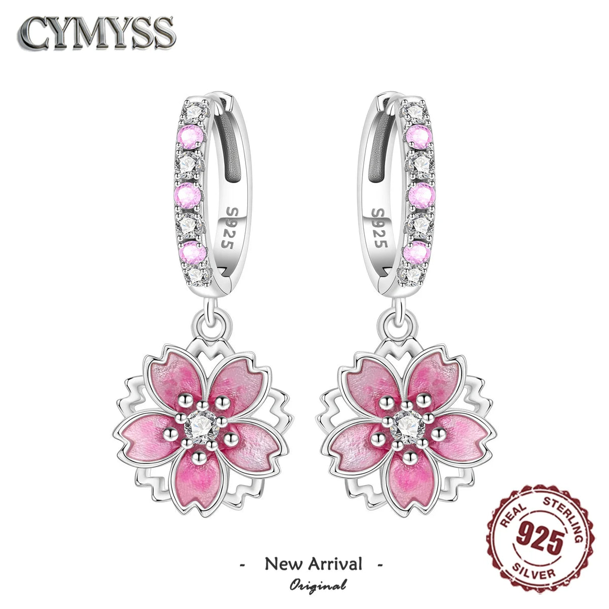 Pendientes Originales de Plata de Ley 925 con Diseño de F...