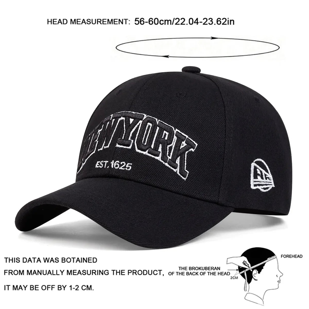 Gorra Béisbol NY Bordada Unisex Ajustable Primavera Otoño Sol - Corporación Turística