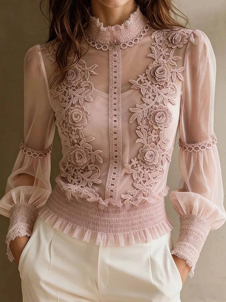 Blusa Elegante de Color Sólido para Primavera/Verano, Blu...