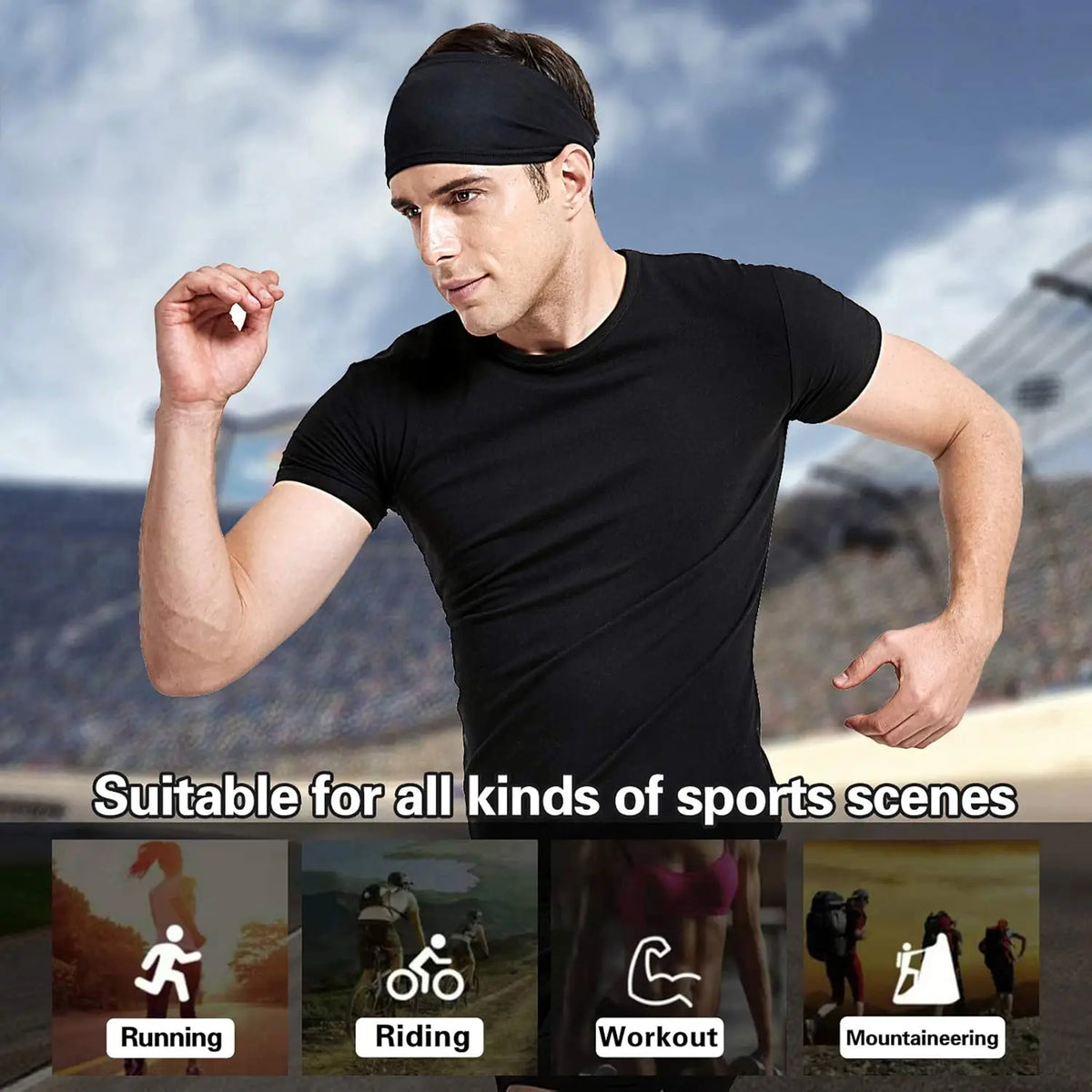 Diadema Deportiva Elástica Absorbente de Sudor para Running y Fitness - Corporación Turística