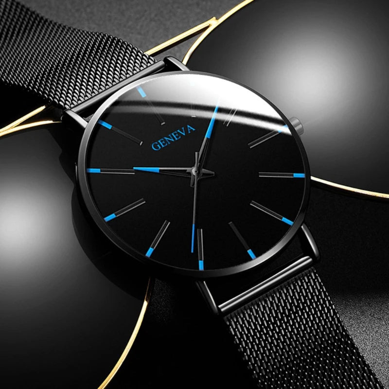 Reloj de Hombre Ultrafino y Elegante, Reloj de Cuarzo con...