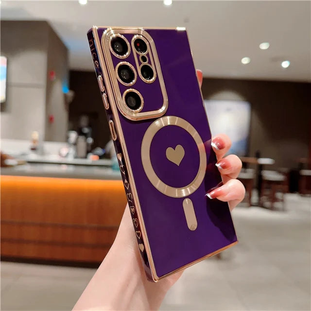 Luxury Samsung Galaxy S25 S24 Ultra MagSafe magnetic case by Corporación Turística, featuring sleek design and durable protection.