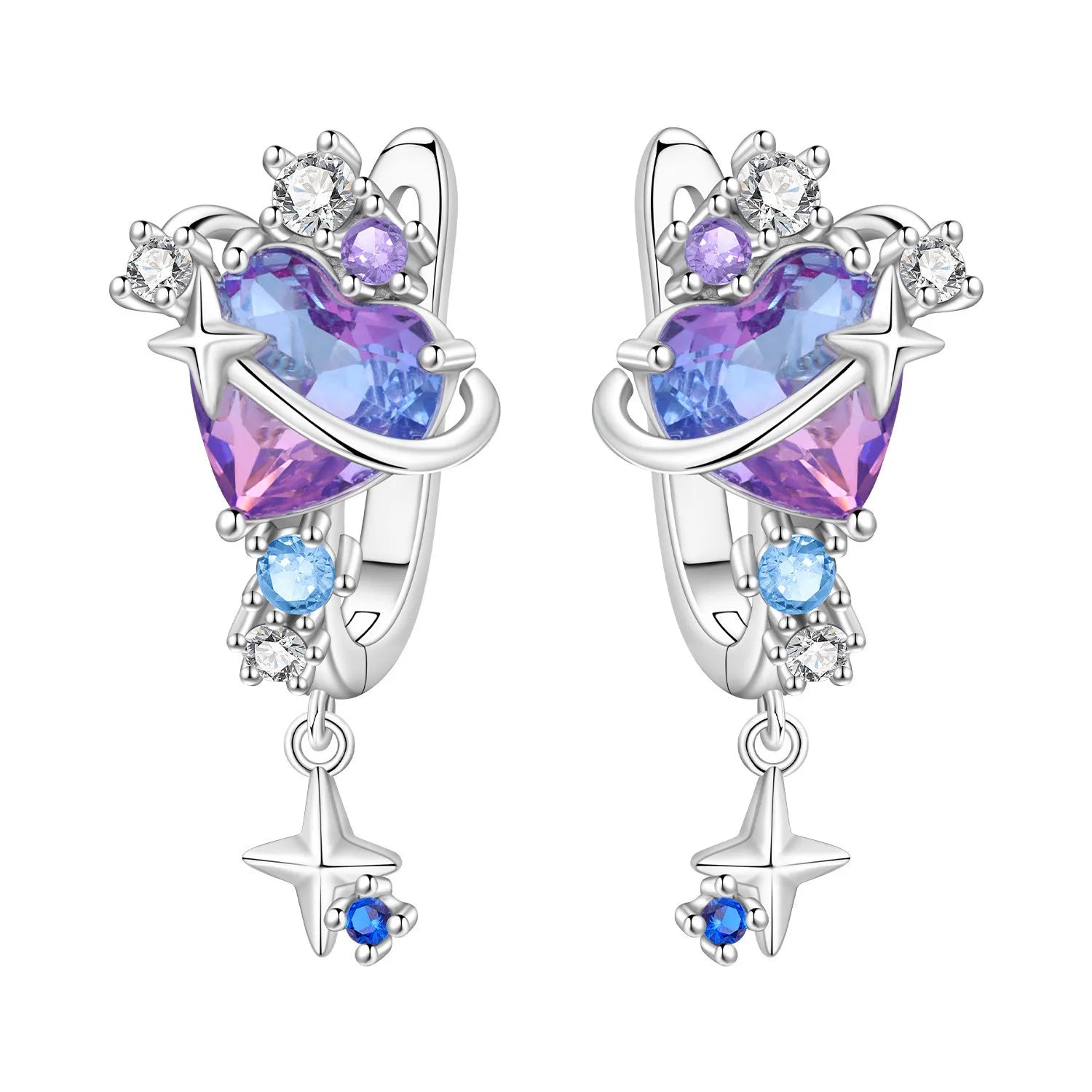 Pendientes Orstarry de Plata de Ley 925 con estrellas bri...