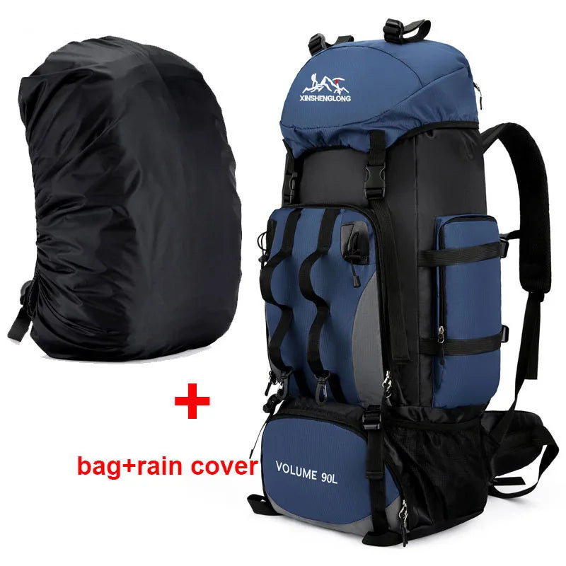 Mochila impermeable de 90L para senderismo y acampada, bo...
