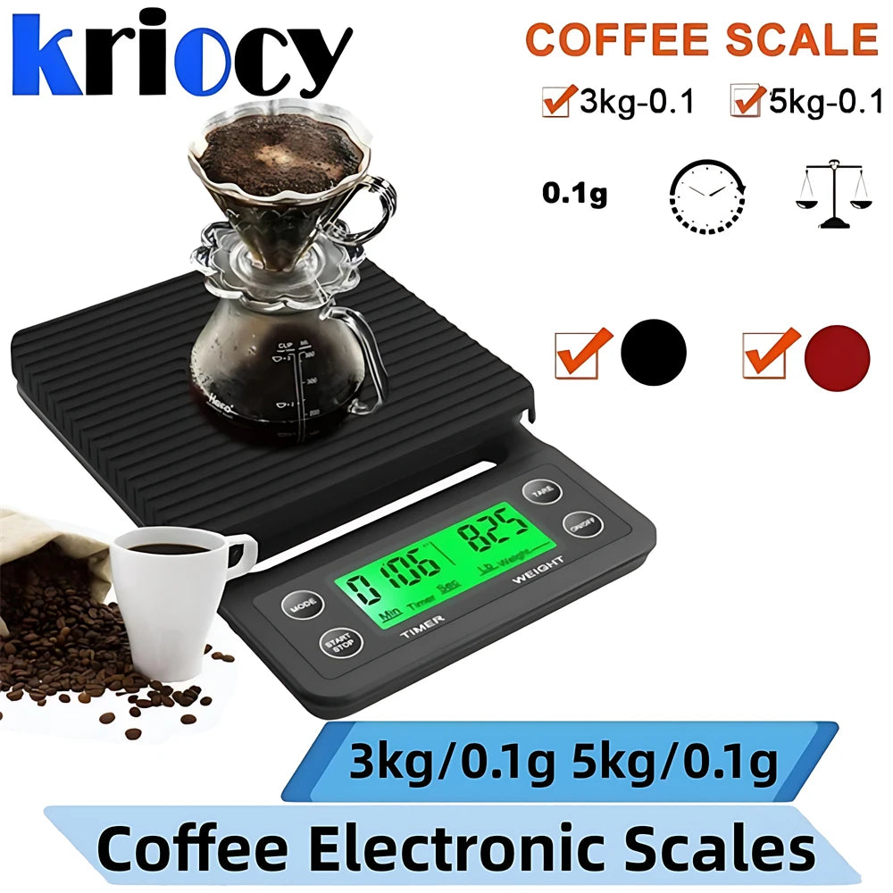 Báscula de Cocina Digital 3kg/0.1g con Temporizador - Precisión para Café y Hogar - Corporación Turística