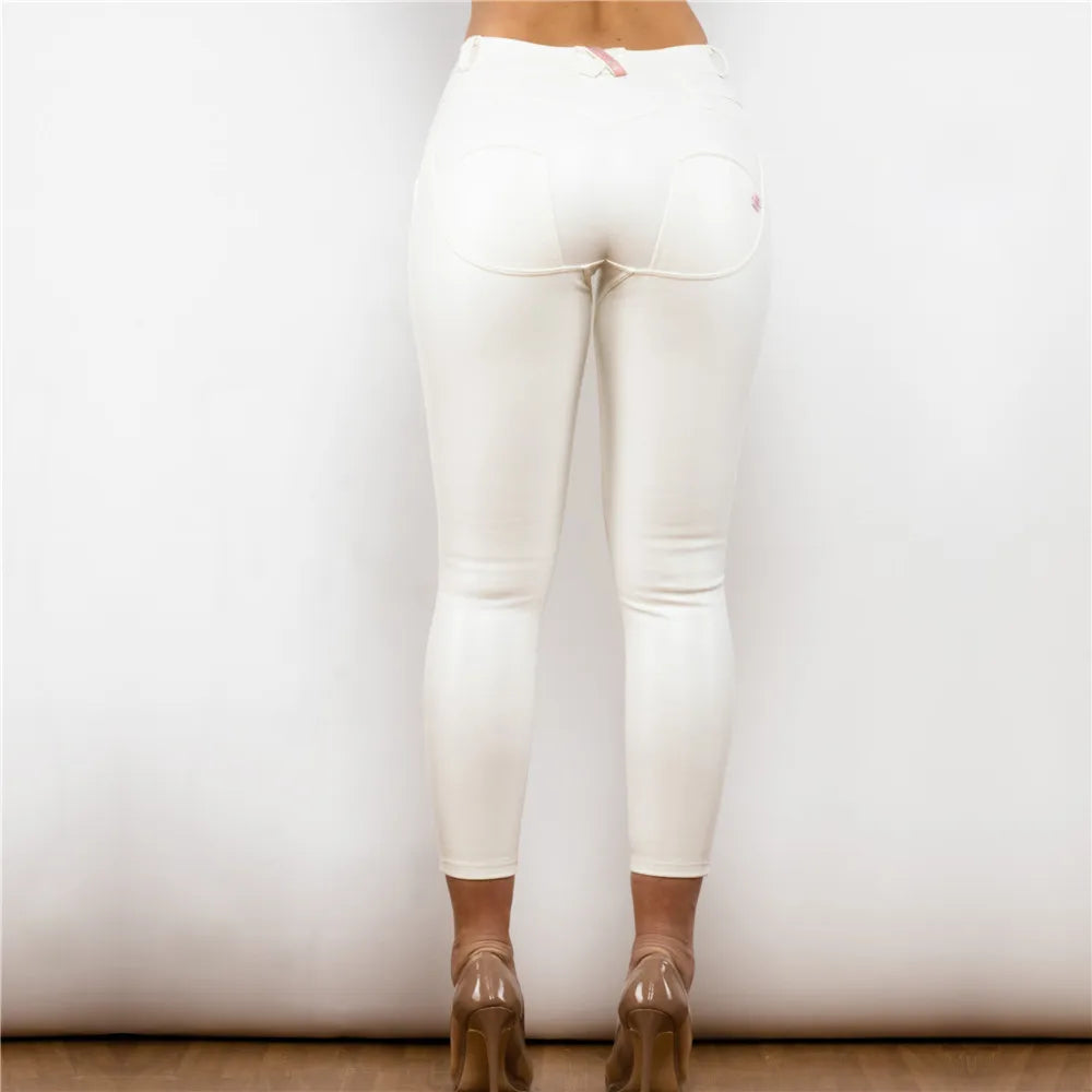 Shascullfites, pantalones pitillo de piel sintética para ...