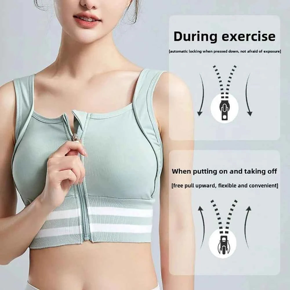 Top Deportivo Cremallera Frontal ALIKIKI | Chaleco Yoga Acolchado Tallas Grandes
