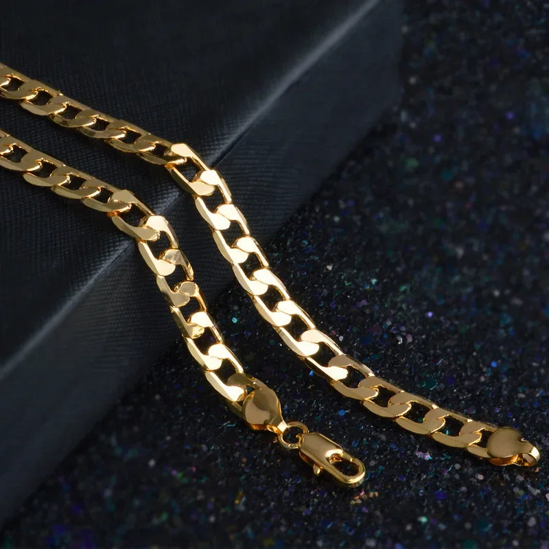 Collar Plata 925 Oro 18K ALIZERO Clásico 8mm Unisex - Joya Elegante