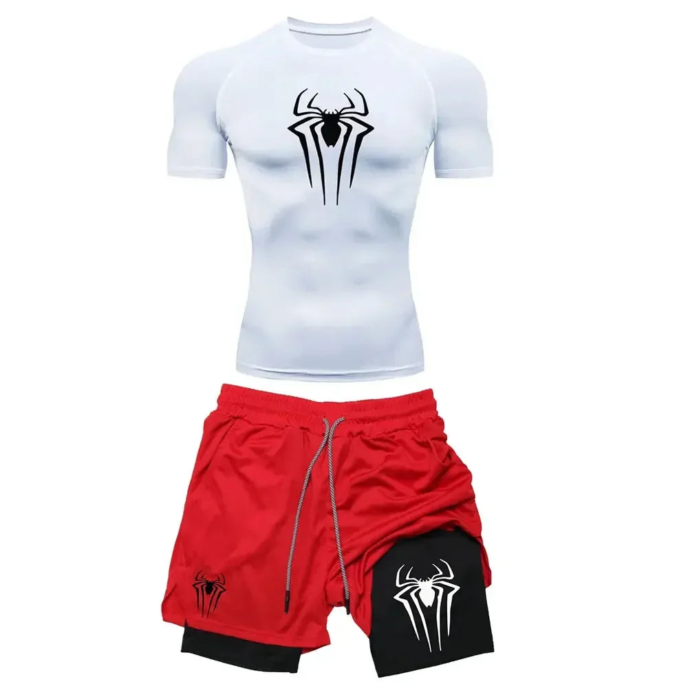 Conjunto Compresión Hombre Y2K Araña - Ropa Deportiva Secado Rápido - Corporación Turística