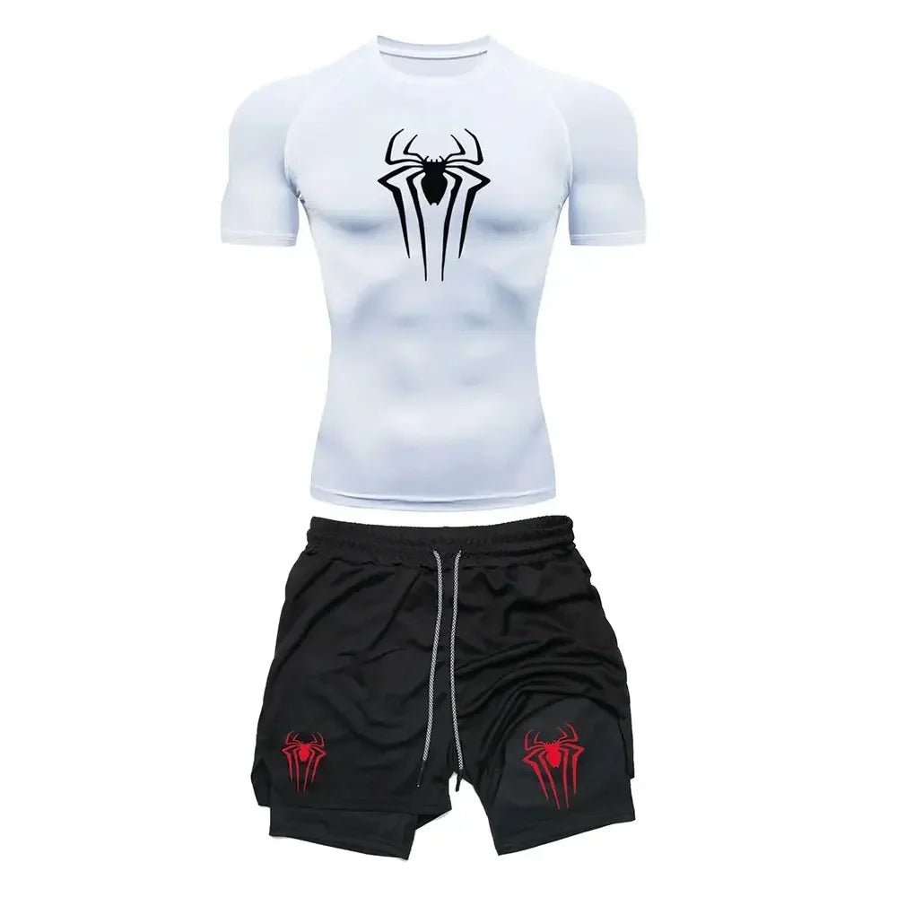Conjunto Compresión Hombre Y2K Araña - Ropa Deportiva Secado Rápido - Corporación Turística
