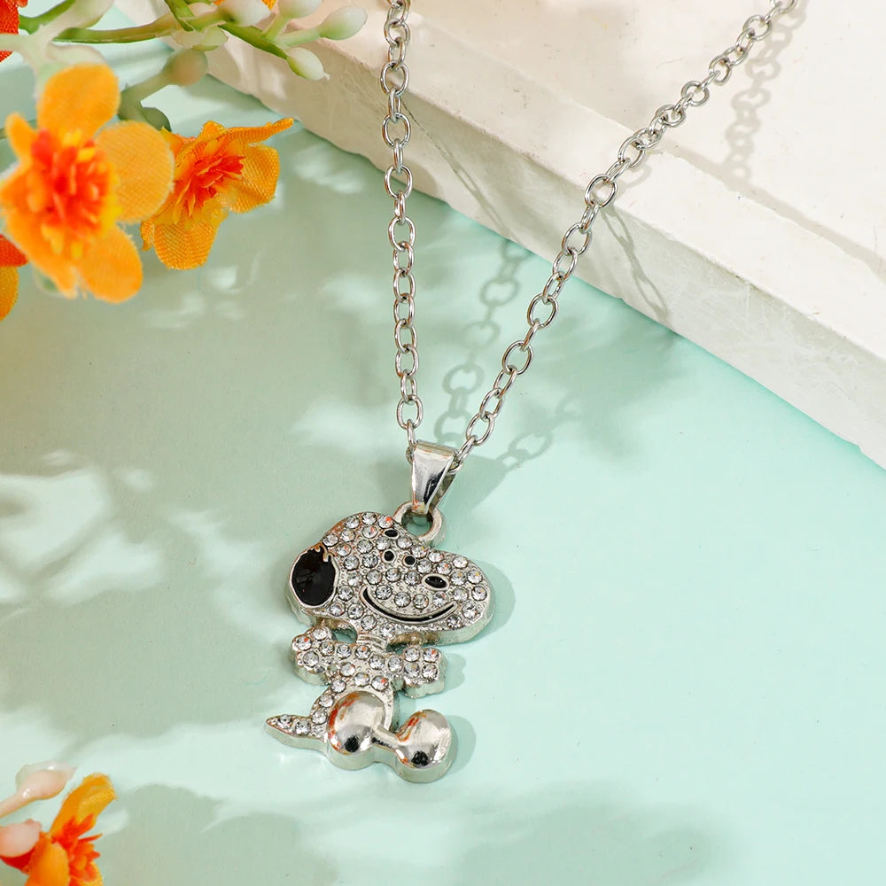 Collar Snoopy Circonita Completa Regalo Pareja Cadena Clavícula Dibujos Animados
