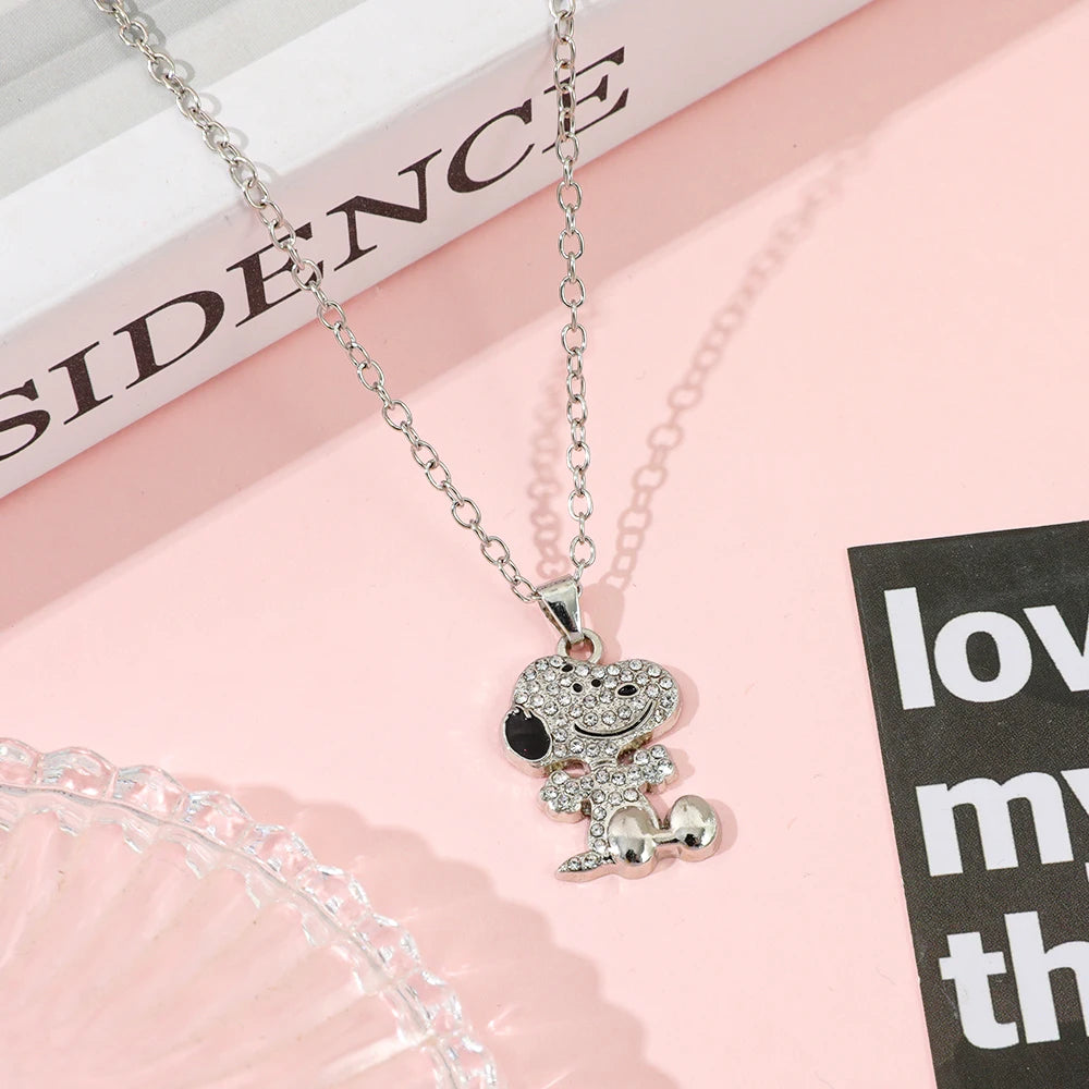 Collar Snoopy Circonita Completa Regalo Pareja Cadena Clavícula Dibujos Animados