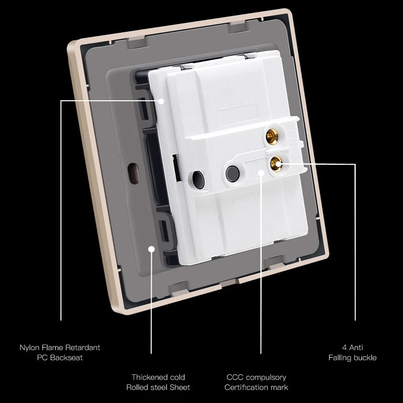 Interruptor LED 1-4 Gang BIHU 1/2 Vía Acero Inoxidable