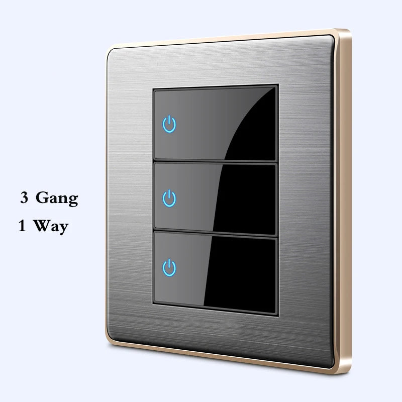 Interruptor LED 1-4 Gang BIHU 1/2 Vía Acero Inoxidable