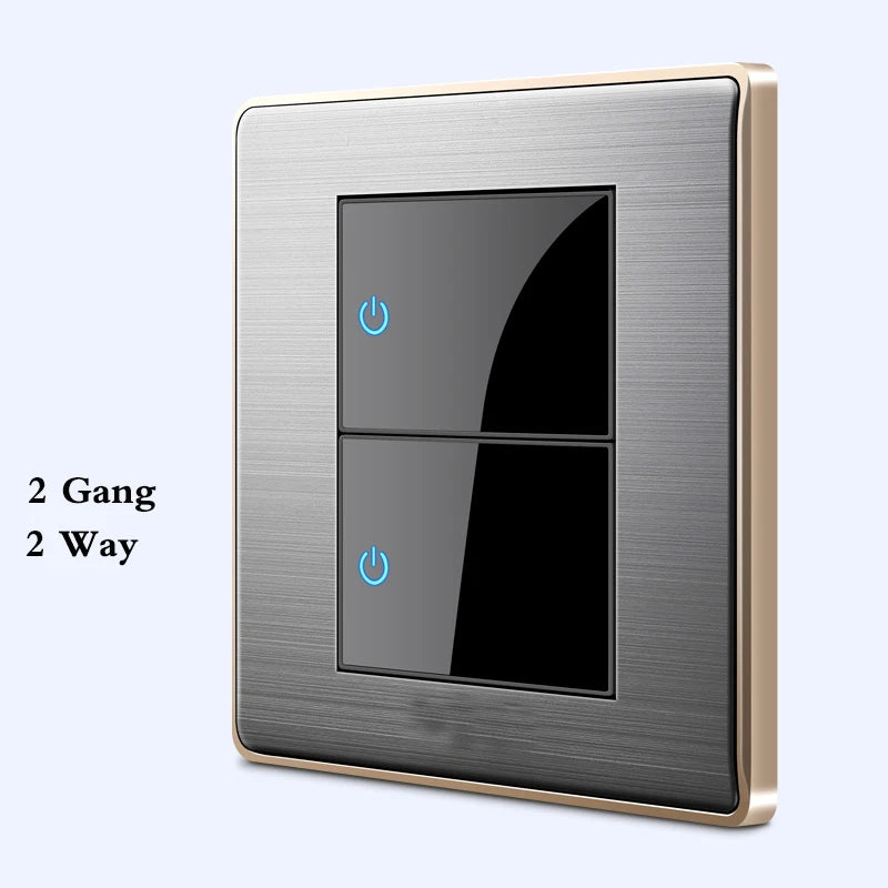 Interruptor LED 1-4 Gang BIHU 1/2 Vía Acero Inoxidable